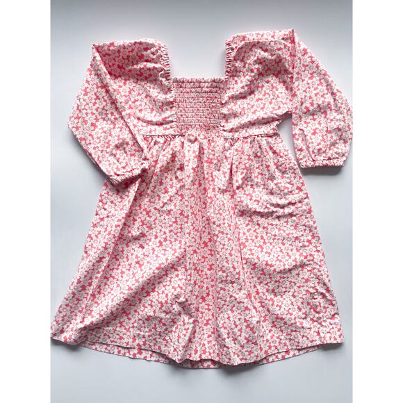 Girls Tea Collection Coral and White Floral Cotton Dress Size 4T - Picture 1 of 4